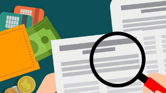 Ilustración de documentos y dinero